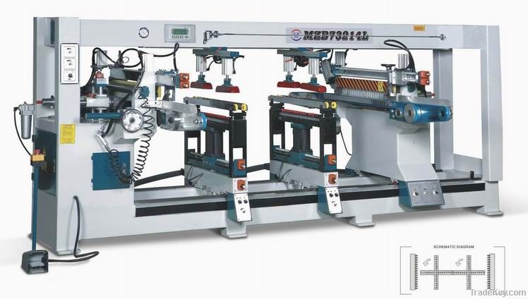 Auto four-ranged carpenter drilling machine