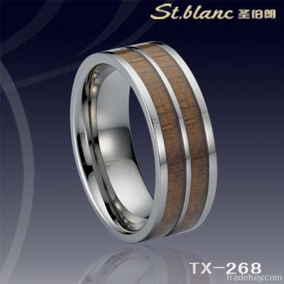 Tungsten rings with KOA inlay