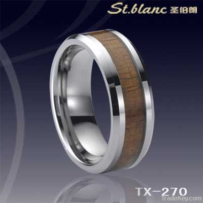 Tungsten rings with KOA inlay