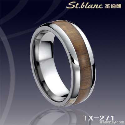 Tungsten rings with KOA inlay