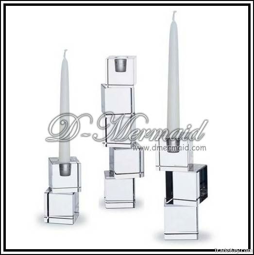 Clear crystal glass candleholder , candlestick