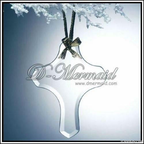 2012beveled crystal glass christmas ornament