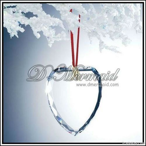 2012beveled crystal glass christmas ornament
