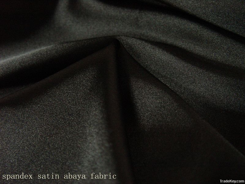 Formal Black Satin  Abaya Fabric