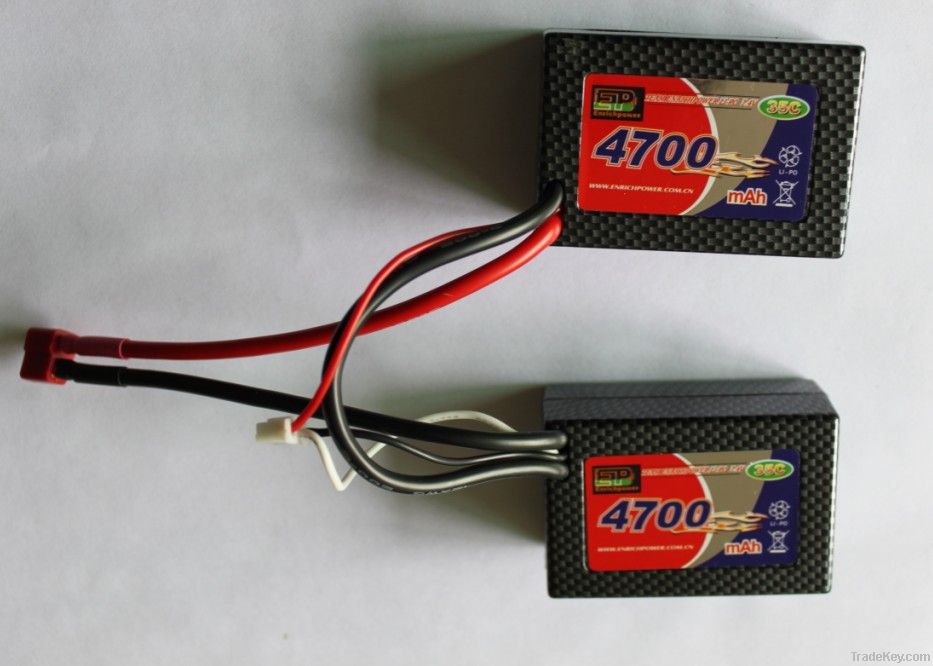 7.4V, 4700mAh, 50C EP Li-Po battery