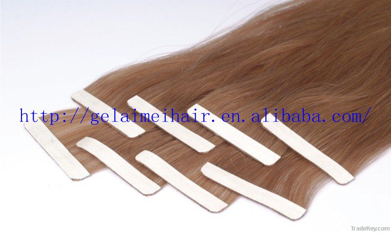 Grade AAAA Remy tape hair extension, 20''=55cm, color 60#, 100g/pack