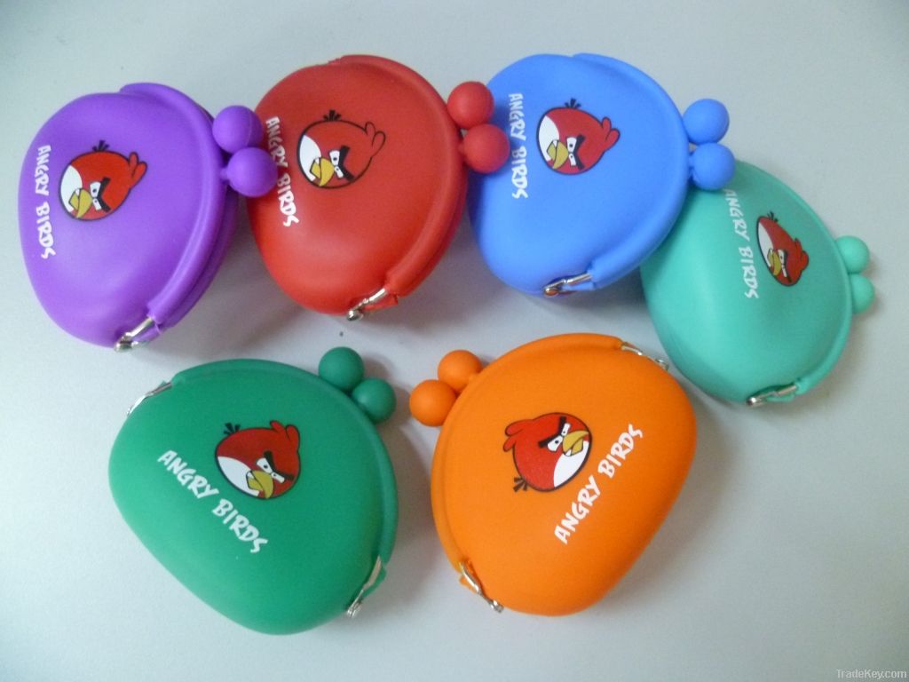 Fashionable Angry Bird Silicone Coin Bag