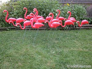 Plastic pink flamingos