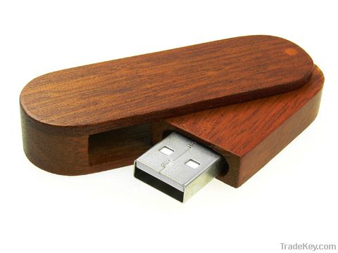 Swivel wooden usb