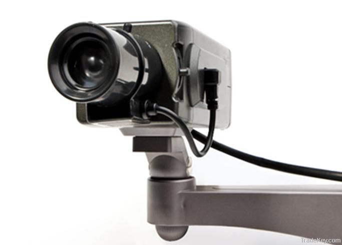 fake outdoor CCTV security camera with LED light