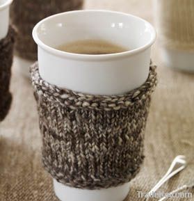 Knitted Cozy. Knit Cup Cozy. Knitted Cup Cozy.