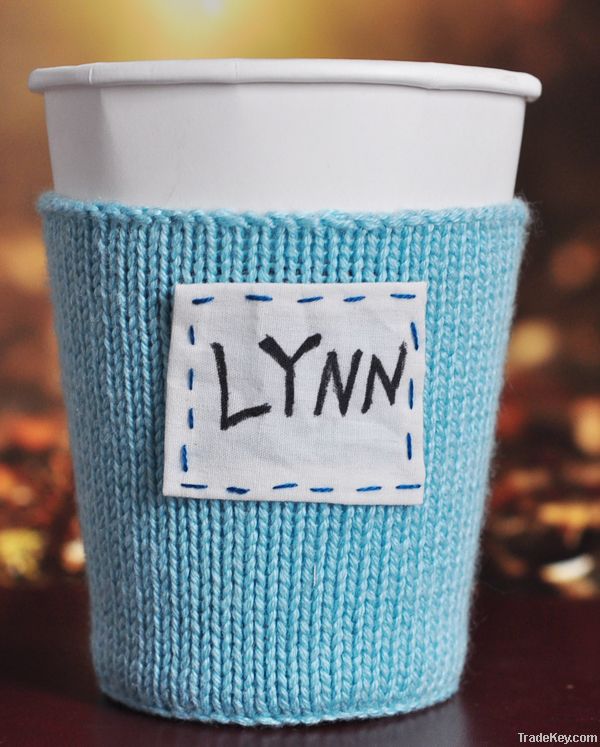 Knitted Cozy. Knit Cup Cozy. Knitted Cup Cozy.