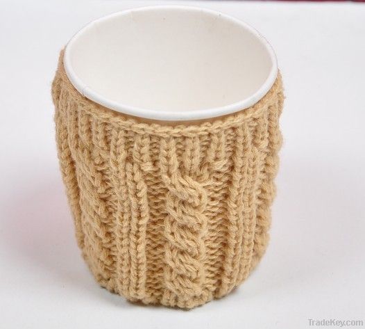 Knitted Cozy. Knit Cup Cozy. Knitted Cup Cozy.