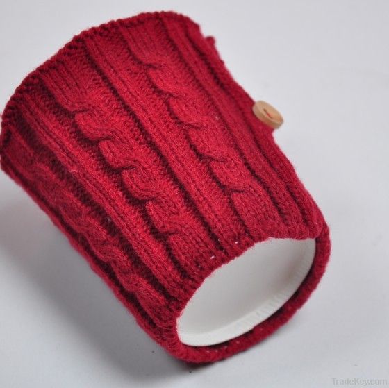 Knitted Cozy. Knit Cup Cozy. Knitted Cup Cozy.