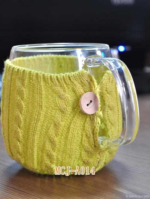 Knitted Cozy. Knit Cup Cozy. Knitted Cup Cozy.