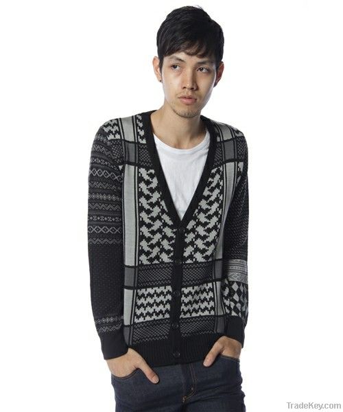 men's v-neck fashion knitwear