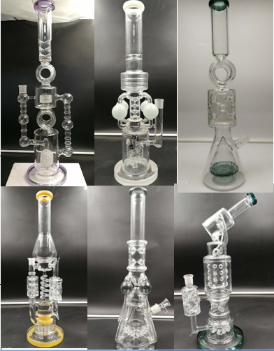 2018 new heavy glass water pipe glass bong with lookah