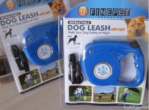 LED retractable dog leash