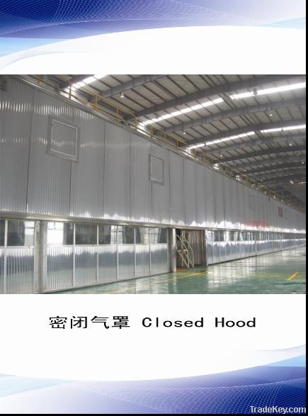 closed hood of paper machine