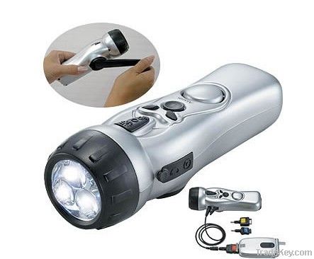 Hand Crank LED Torch with FM Radio