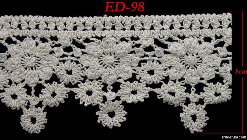 White cotton crochet lace