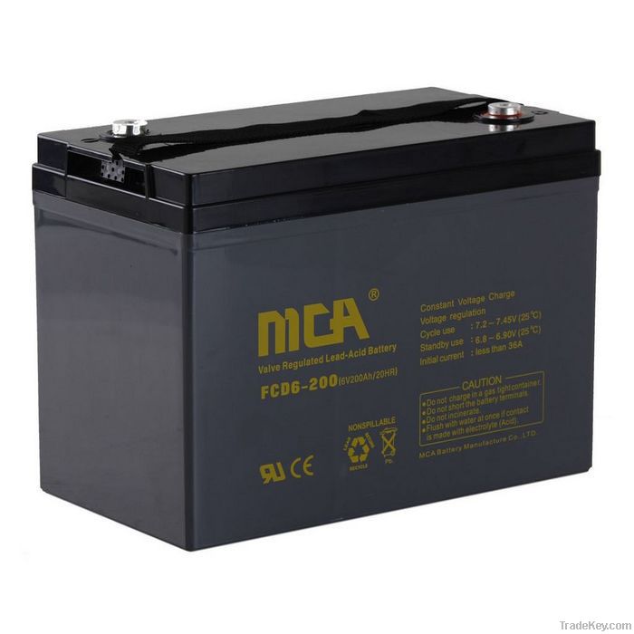 deep cycle gel  battery 6V-200