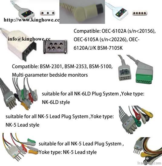 Patient Monitor ECG Cable And Leadwires for NIHON KOHDEN, CB-71308P