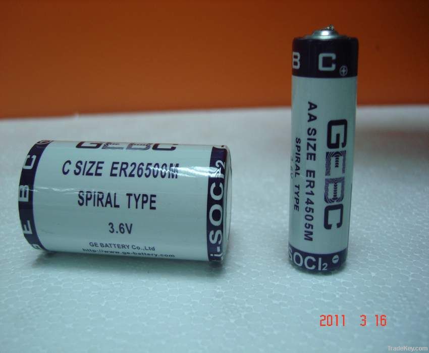 Li-SOCL2 Lithium Thionyl Chloride Battery 3.6V 3.6V ER26500M ER26500M