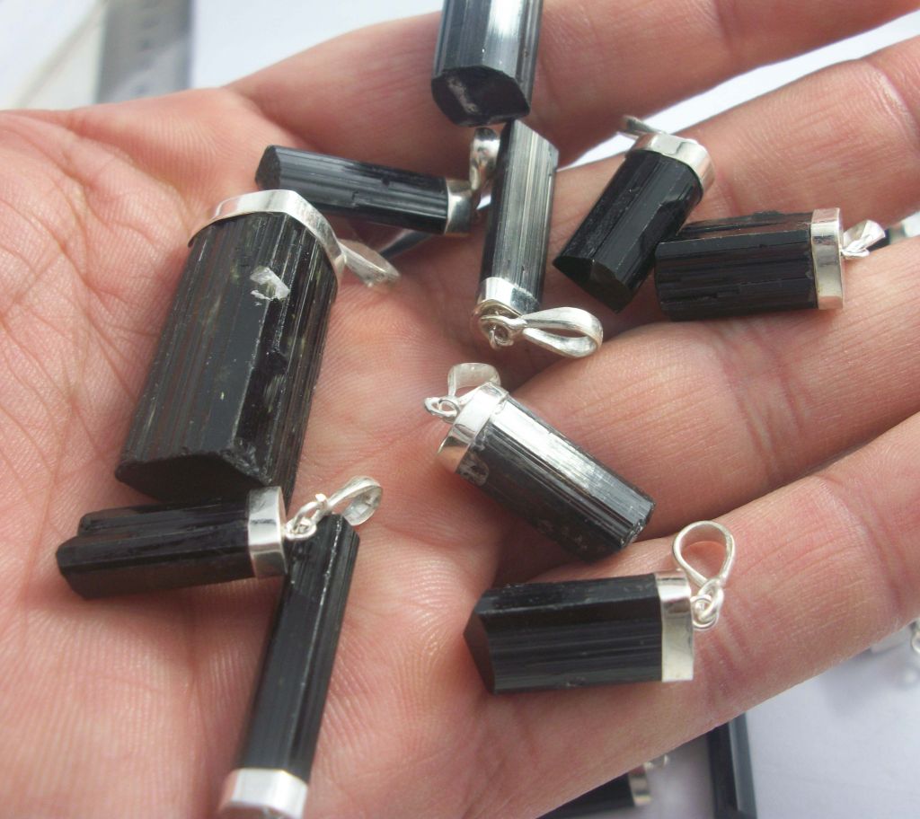 BLACK TOURMALINE STERLING SILVER JEWELRY