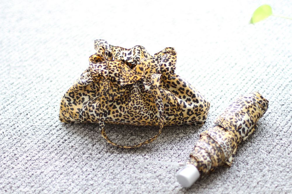 2012 new style fashion lady leopard grain folding umbrella