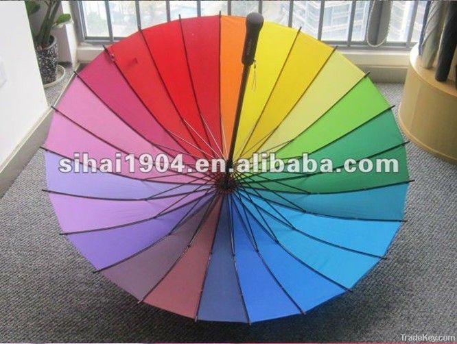 2012 new style rainbow straight golf umbrella