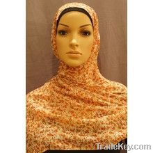 Vintage Burnt Orange and Cream Floral Hijab