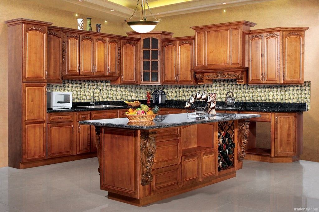 birch solid wood kitchen cabinet