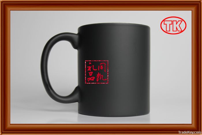 matt color changing mug 11OZ, black matt cup, print image by mug press