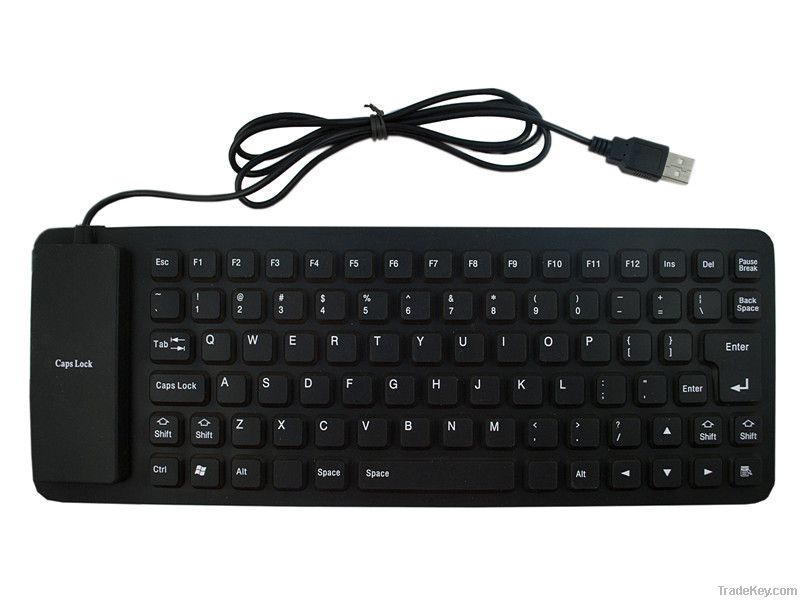 Silicon Soft and Foldable Keyboard  85 Keys Black