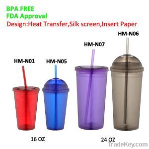 acrylic tumbler with straw