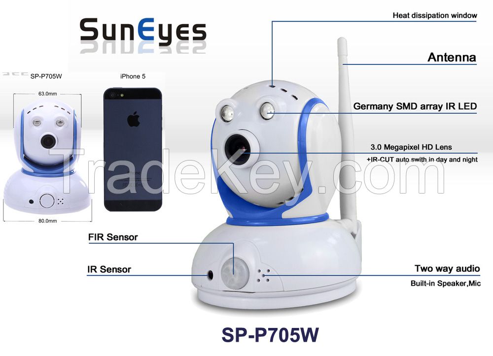 MINI ROBOT IP CAMERA Wireless Indoor H.264 Mini IP camera support SD card record