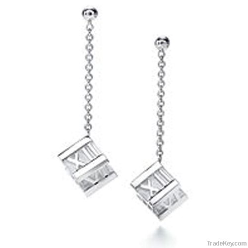 silver pendant earring E177