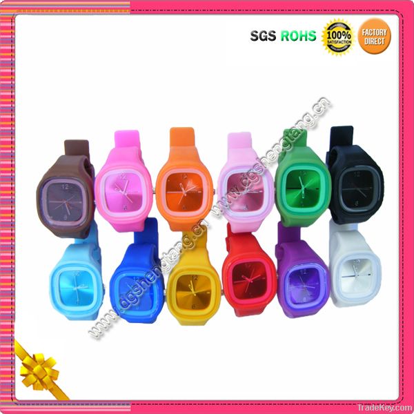 Fashion Silicone Sports Jelly Watches with 12 Colors and No MOQ limit