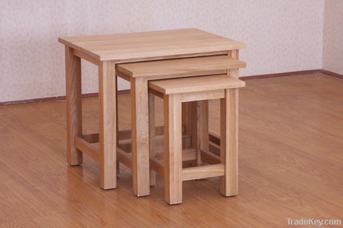 Oak Nest of Three Coffee Tables