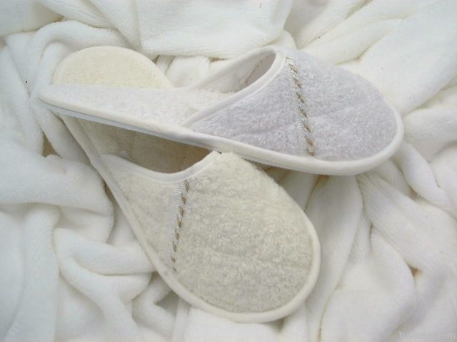 oem cotton hotel slippers with 5 mm EVA sole