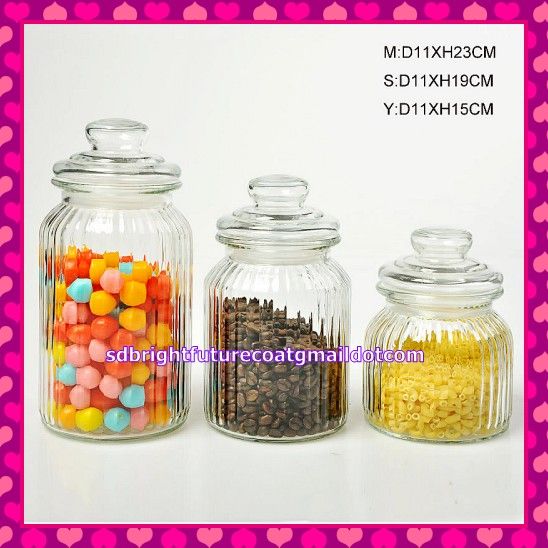 4pcs set clear drum design glass jars with plastic lid