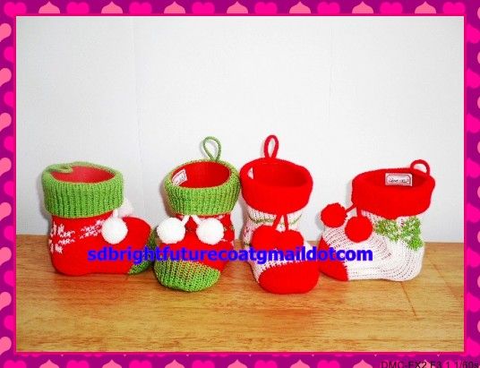 PE christmas candy boots in 7 different sizes