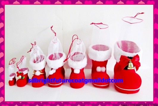 PE christmas candy boots in 7 different sizes