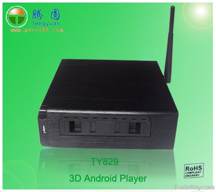 2012 new popular hd media player, 3D android tv box RTD1186