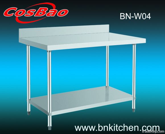 worktable with under shelf & backsplash