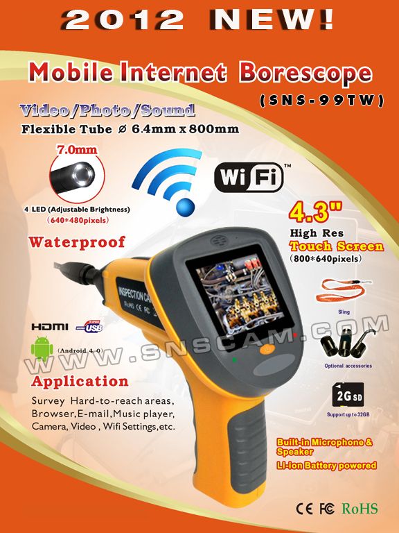 Mobile Internet Borescope with WiFi function - 2012 NEW !