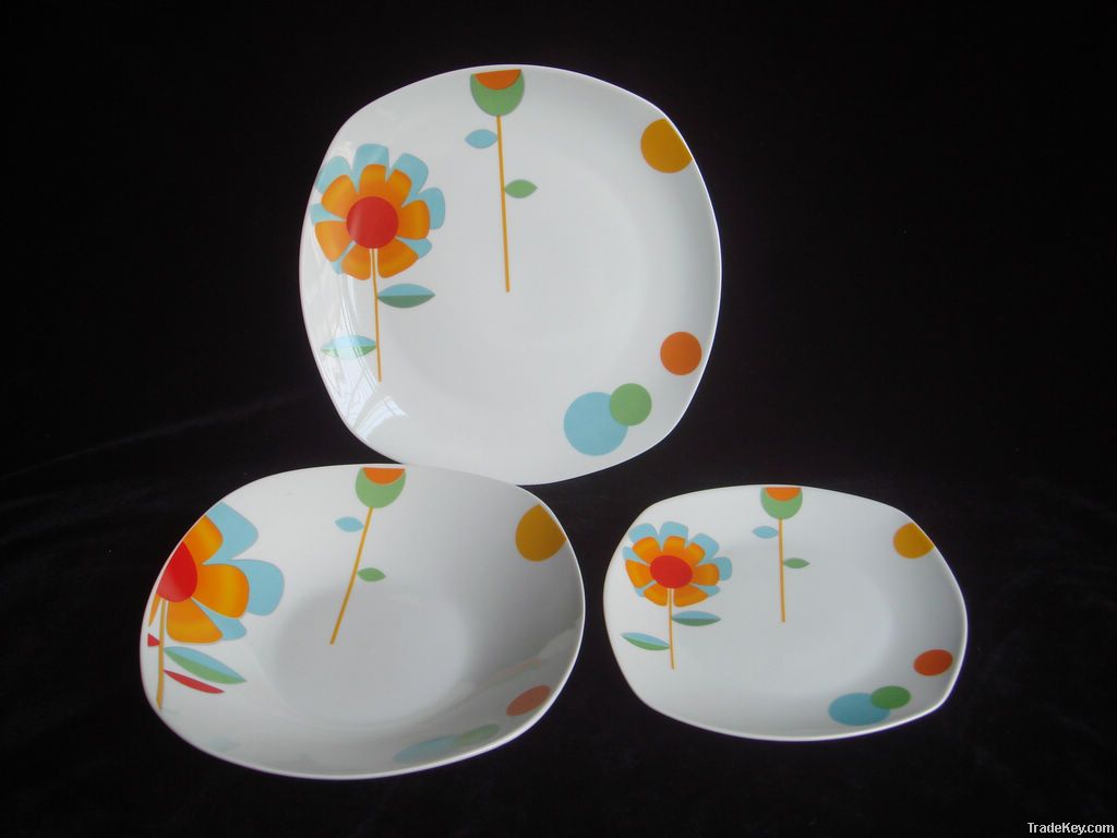 square porcelain dinner set