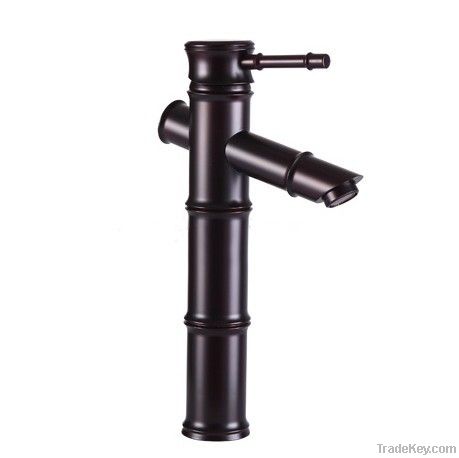 Single lever bamboo style basin faucet