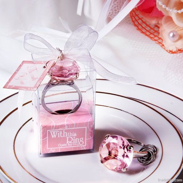Wedding Favors Gifts Diamond Ring Metal Keychains